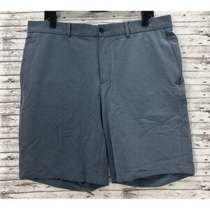 Nike Dri Fit Golf Shorts Blue Chino Flat Front Stretch Waist Mens 38 Performance